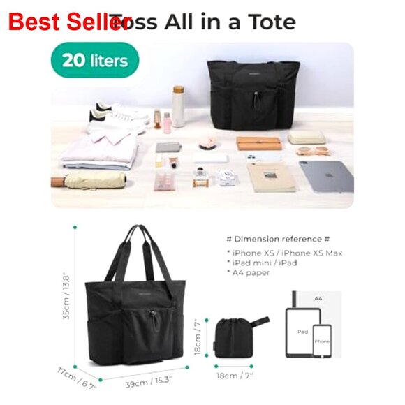 Amazon.com: AOTIAN Heavy Duty 20 Liter Reusable Grocery Bags  Foldable Tote Bag with Drawstring, 20L Large Shoulder Bag for Travel Work Gym